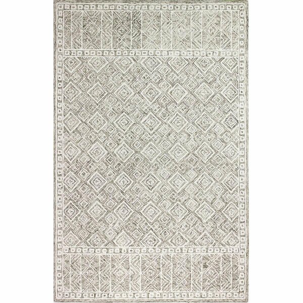 Bashian 5 ft. x 7 ft. 6 in. Valencia Collection Transitional 100 Percent Wool Hand Tufted Area Rug Taupe R131-TA-5X7.6-AL119